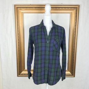 TNA ARITZIA |  blue plaid boyfriend fit flannel